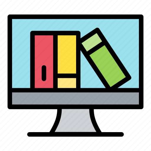 Online, learning, library, book, computer icon - Download on Iconfinder