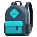 backpack, school, bag, high, back, education, 3d 
