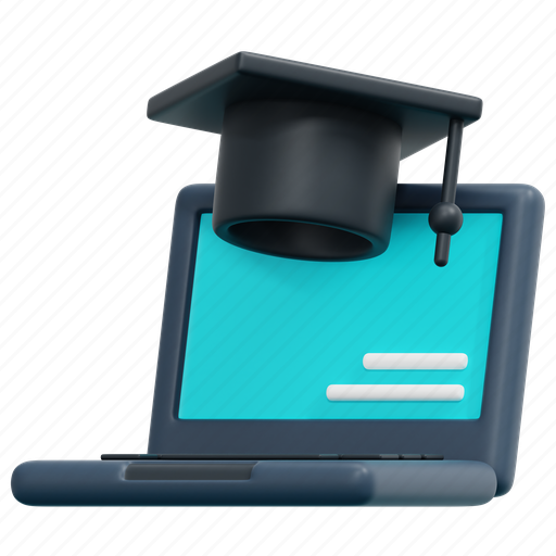 Elearning, notbook, laptop, education, online, learning, course 3D illustration - Download on Iconfinder