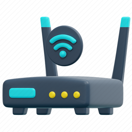 Router, electronics, modem, internet, connectivity, wireless, wifi 3D illustration - Download on Iconfinder