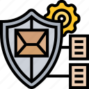shield, warning, email, security, scanning