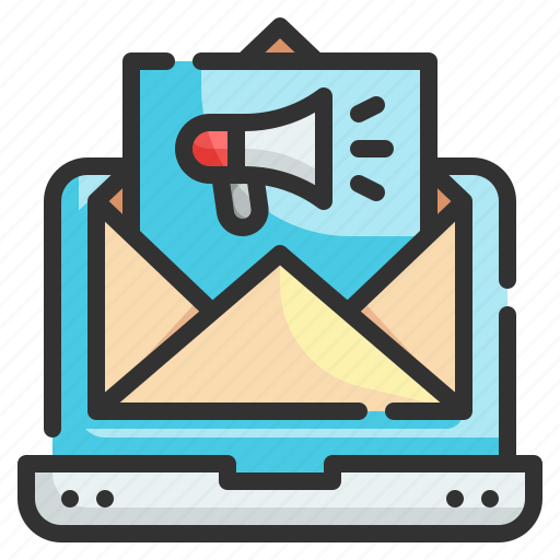 Email, newsletter, send, laptop, advertisement icon - Download on Iconfinder