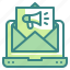 email, newsletter, send, laptop, advertisement 