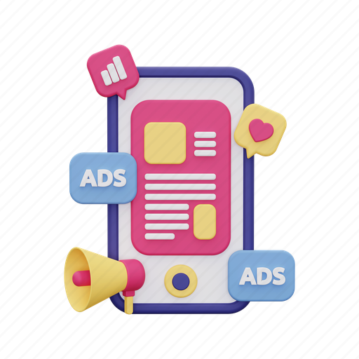 Ads, advertising, marketing, seo, promotion, optimization 3D illustration - Download on Iconfinder