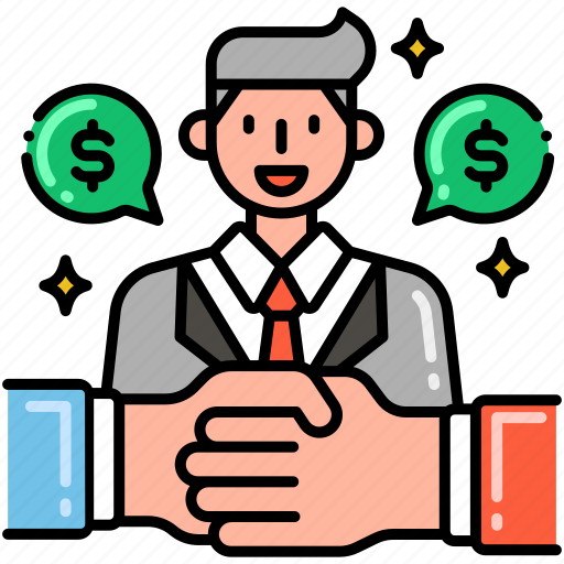 Agent, dollar, finance, hand shake icon - Download on Iconfinder