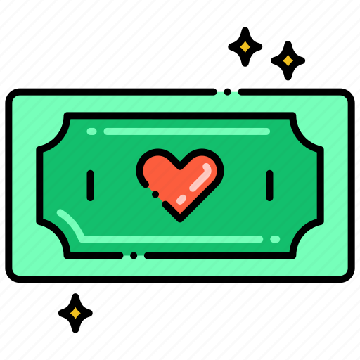 Donation, finance, heart, money icon - Download on Iconfinder