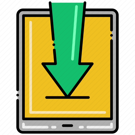 Arrow, down, download, mobile device icon - Download on Iconfinder