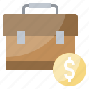 bag, briefcase, business, dollar, portfolio, suitcase