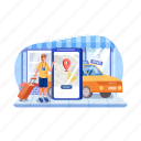 booking, carsharing, delivery, driver, rent, taxi, car, service, cab
