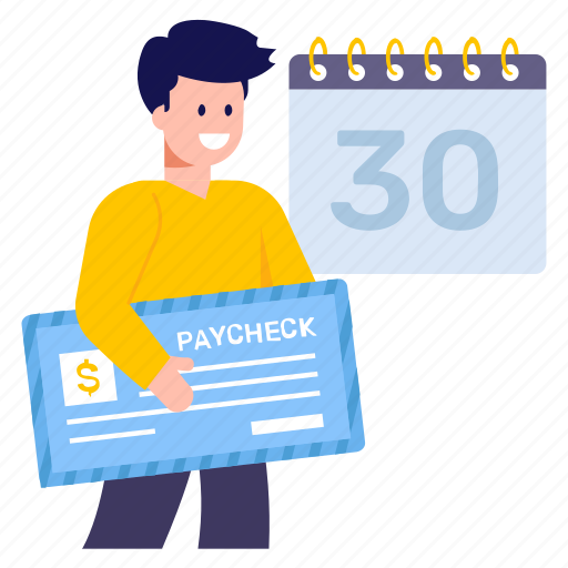 Fiscal year, paycheck, chequebook, cheque, calendar icon - Download on Iconfinder