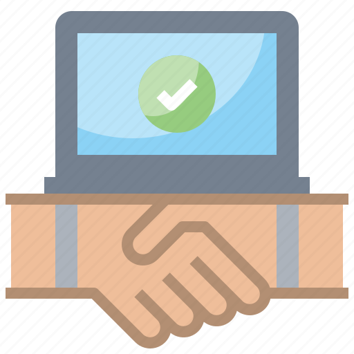 Agreement, deal, gestures, hands, handshake, laptop icon - Download on Iconfinder