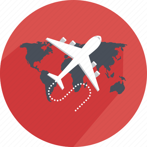Airplane, delivery, express, map, plane, shipping, tour icon - Download on Iconfinder