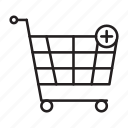 add, cart, online, plus, shopping, trolley