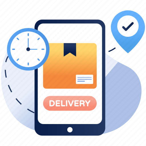 Mobile delivery, mobile parcel tracking, parcel location, on time delivery, package tracking icon - Download on Iconfinder