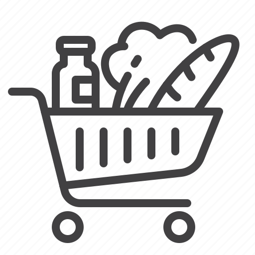 Shopping, online, cart, grocery, market, food, vegetable icon - Download on Iconfinder