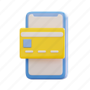 mobile, phone, smartphone, payment, money, pay, digital, technology, 3d icons 