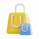 shopping, bag, online, buy, ecommerce, shop, store, cart, 3d icons 