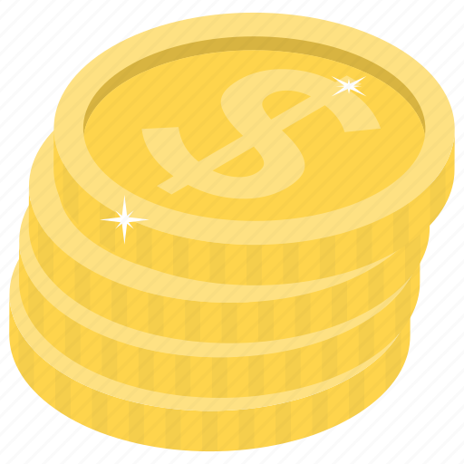 Asset, dollar coins, dollar stack, gold coins, money icon - Download on Iconfinder