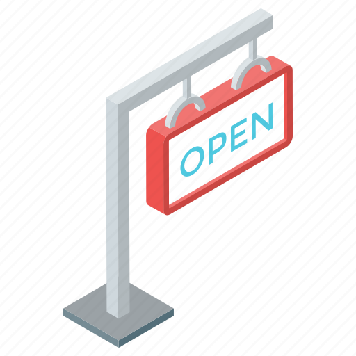 Open banner, open sign board, roadpost, shop open, signpost icon - Download on Iconfinder