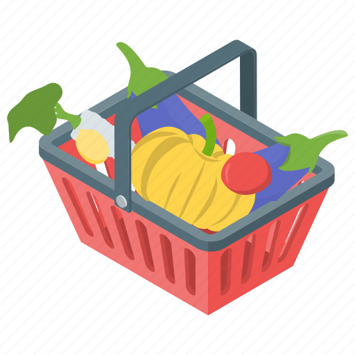 Cart, grocery basket, grocery bucket, shopping, vegetable bucket icon - Download on Iconfinder