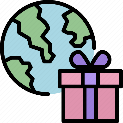 Delivery, gift, globe, logistics, online shopping, shipping, worldwide icon - Download on Iconfinder