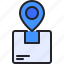 map, logistics, pin, box 