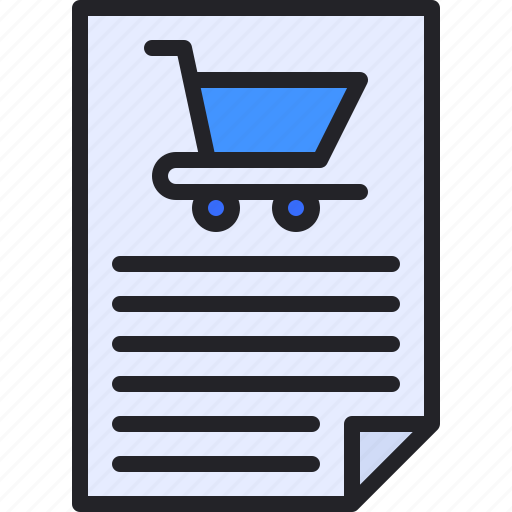 Trolley, cart, shopping, document, file icon - Download on Iconfinder