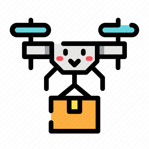 Delivery, drone, package, cute icon - Download on Iconfinder