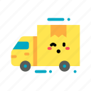 delivery, truck, package, cute