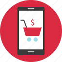 cart, mobile, online, shopping 