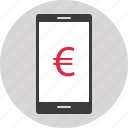 dollar, euro, mobile, money, online, shopping, sign