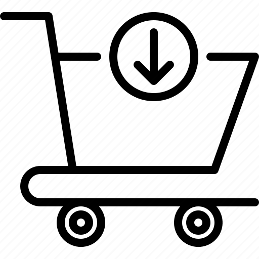 Trolley, commerce, shopping, cart, down icon - Download on Iconfinder