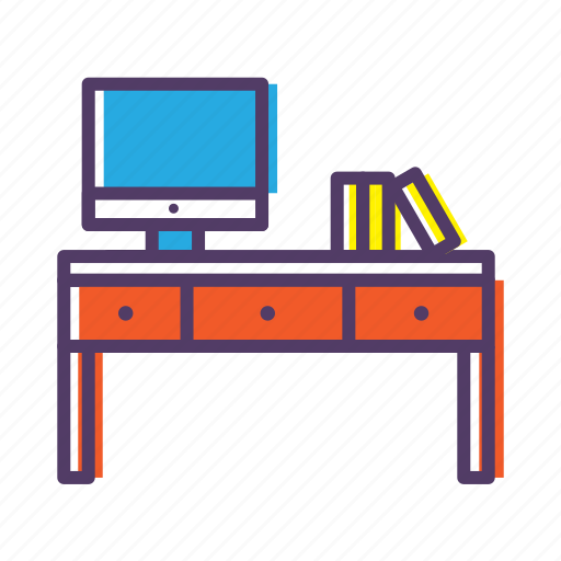 Books, desk, learn, study, workplace icon - Download on Iconfinder