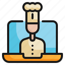 chef, cook, study, learning, knowledge, food, online icon