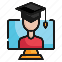 education, internet, student, network, school, learning, online icon