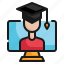 education, internet, student, network, school, learning, online icon 