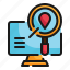 location, find, search, pin, map, navigation, online icon 