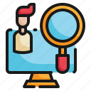search, people, finding, employee, find, team, online icon