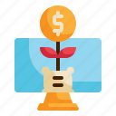 interest, growth, money, business, finance, cash, currency, online icon