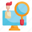 search, people, finding, employee, magnifier, find, online icon 