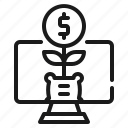 interest, growth, money, business, marketing, finance, currency, online icon