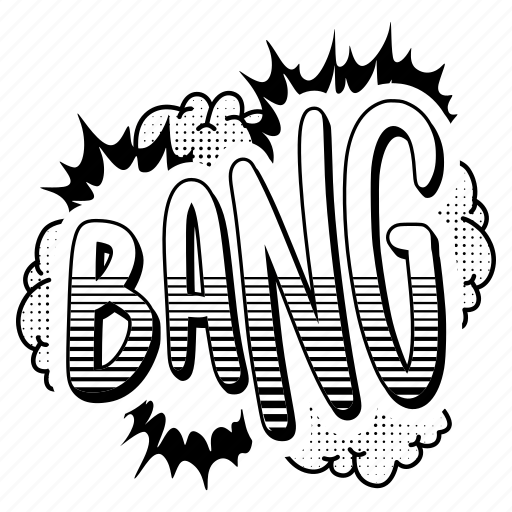 Bang, letter, stickers, sticker, onomatopoeia sticker - Download on Iconfinder
