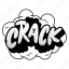 crack, lettering, letter, stickers, sticker, onomatopoeia 