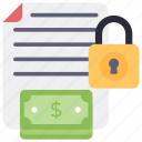 financial document security, document protection, locked document, locked file, secure money 