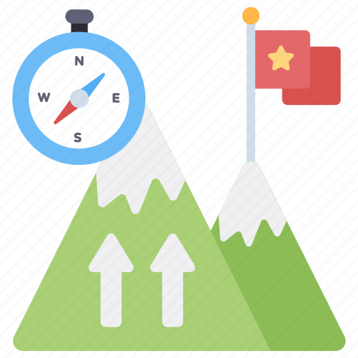 Mission accomplished, mission success, mission victory, flagged mountains, mission achievement icon - Download on Iconfinder