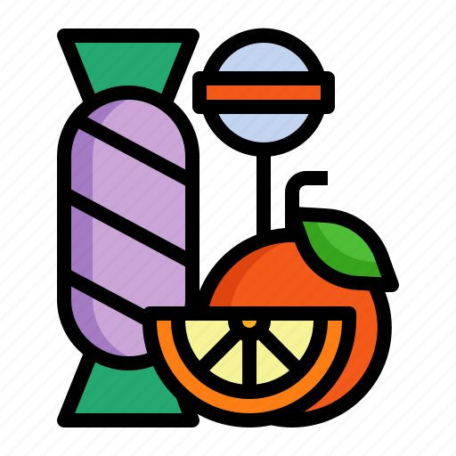 Candy, lollipop, sugar, orange, sweet icon - Download on Iconfinder