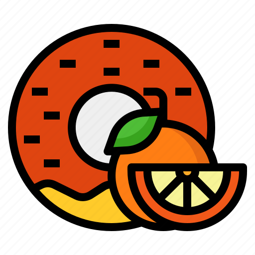 Donut, dessert, orange, citrus, sweet icon - Download on Iconfinder