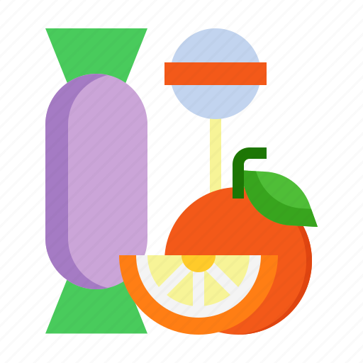 Candy, lollipop, sugar, orange, sweet icon - Download on Iconfinder