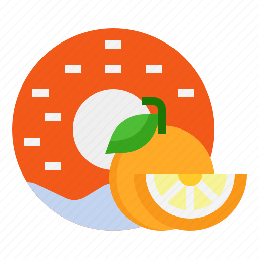 Donut, dessert, orange, citrus, sweet icon - Download on Iconfinder