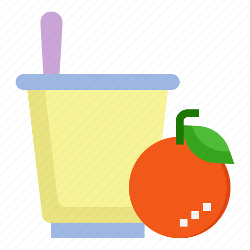 Yogurt, orange, probiotic, dairy, product, lactobacillus icon - Download on Iconfinder